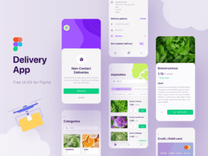 figma food delivery app UI free
