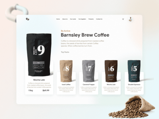 coffee landing page UI