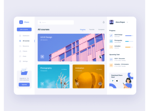 Figma Course Dashboard UI