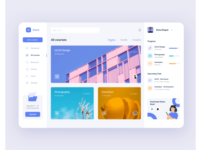 Figma Course Dashboard UI