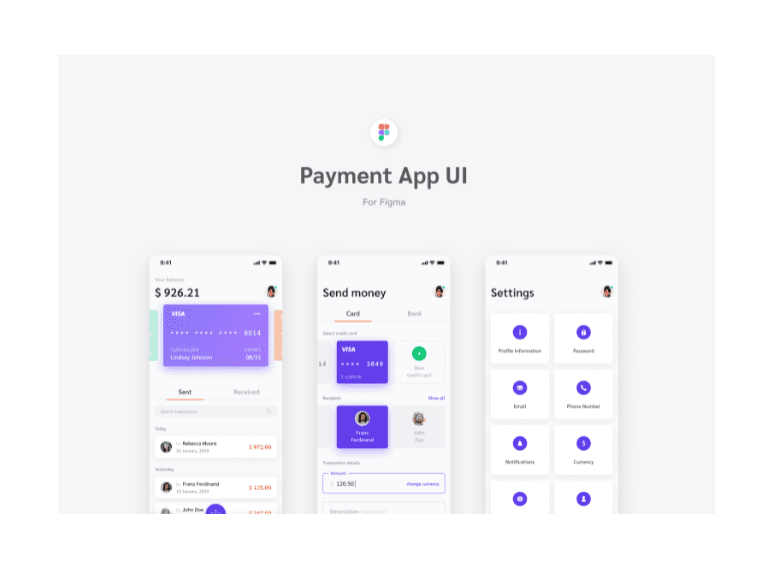 Figma iOS Payment App UI