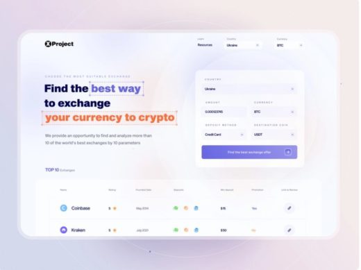 Figma Crypto Exchange Aggregator Website