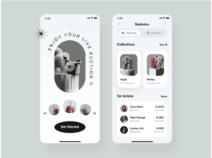 Application mobile de la vente aux enchères Figma