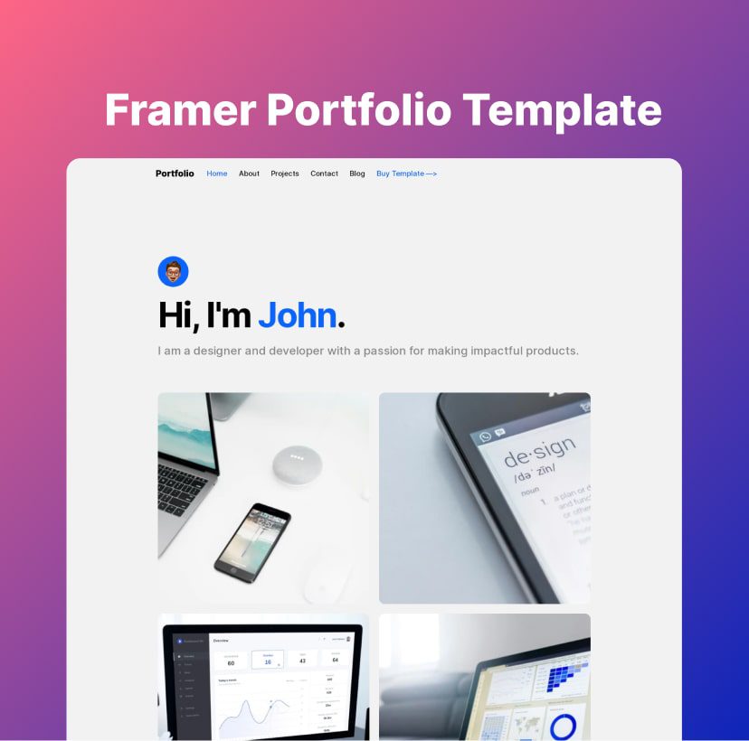 Framer portfolio template
